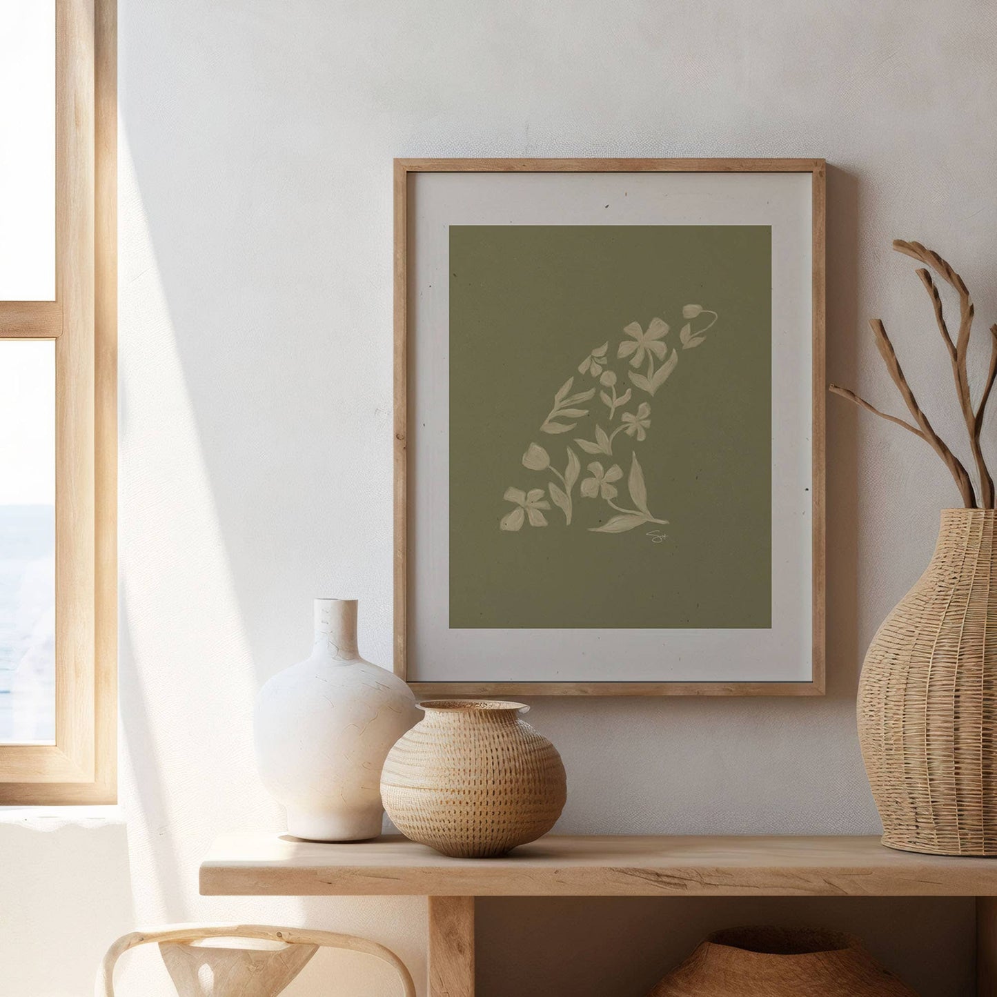 Green Floral Fin | Surf Inspired Print
