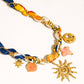 Sedona 18K Gold Non-Tarnish Sun Charm Braided Necklace
