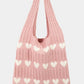 Heart Crochet Tote Bag