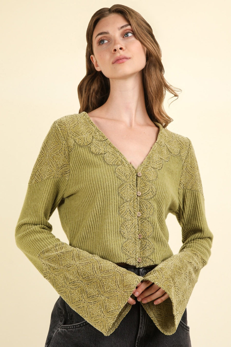 Noreen Knit Top - Olive