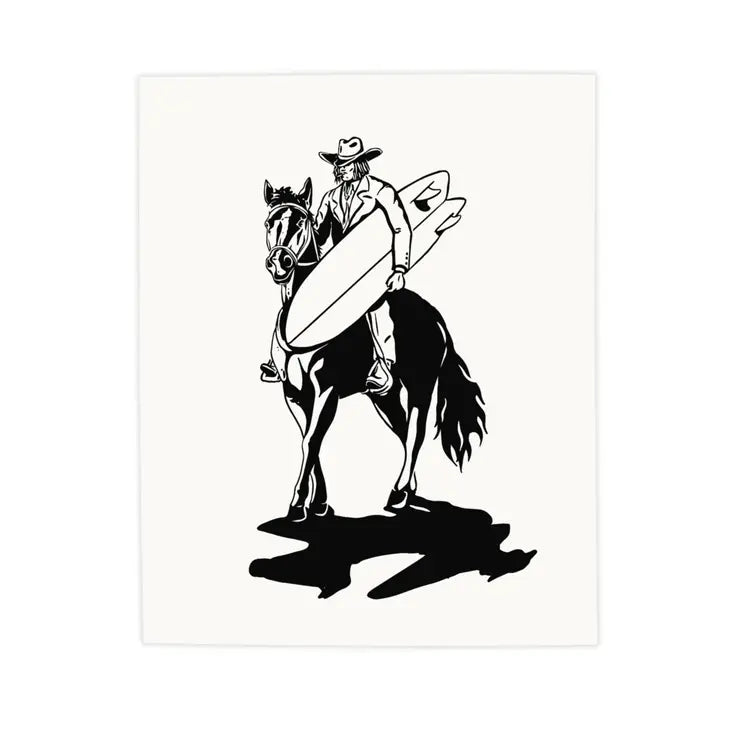 Ramblin' Surf Cowboy Print - 12x16