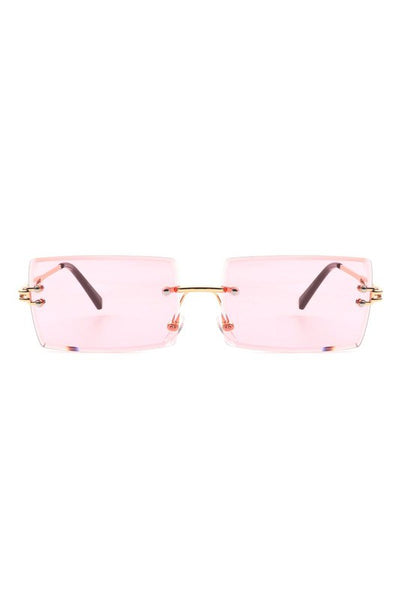 Rimless Retro Rectangle Fashion Sunglasses