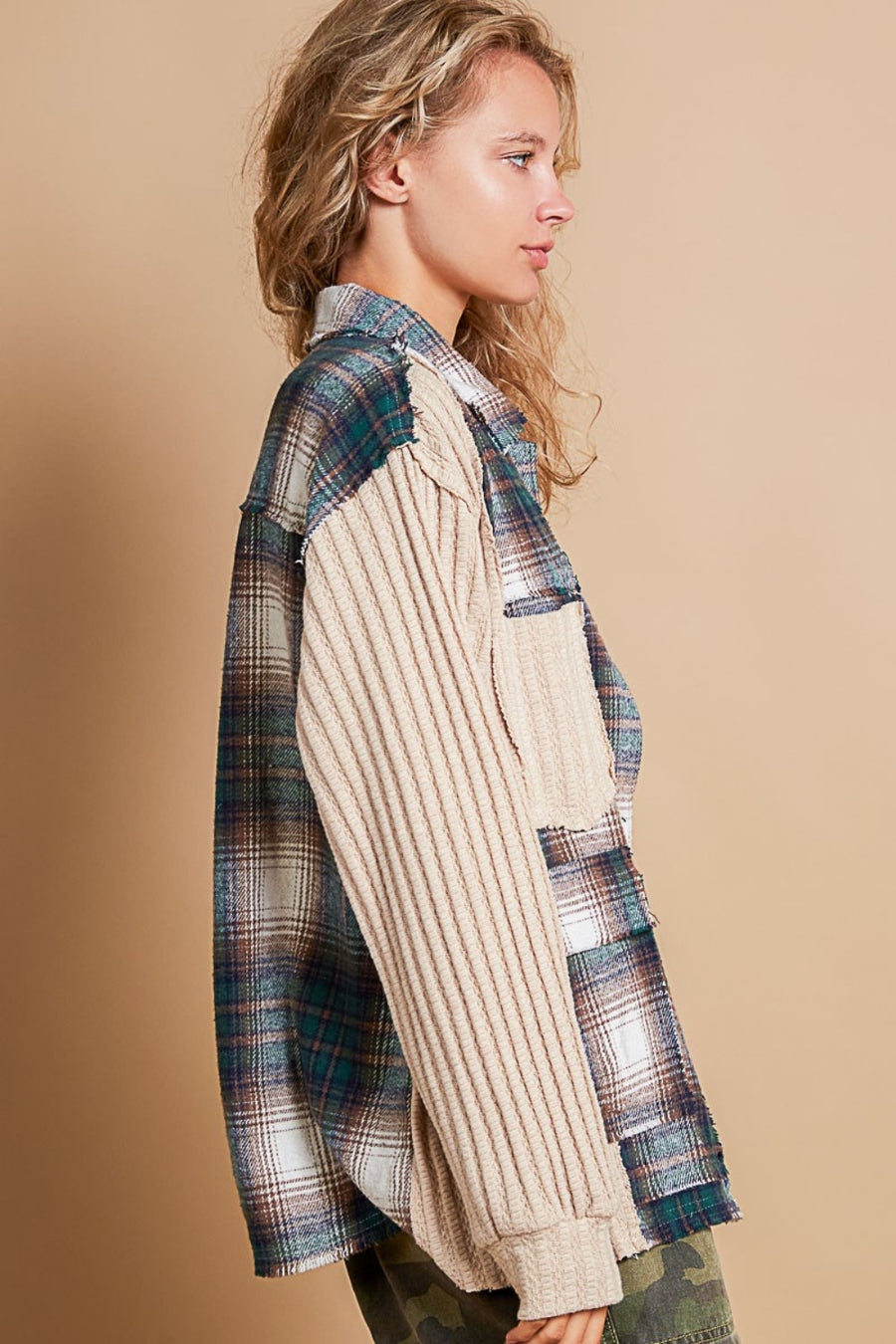 Fritz Plaid Contrast Shacket