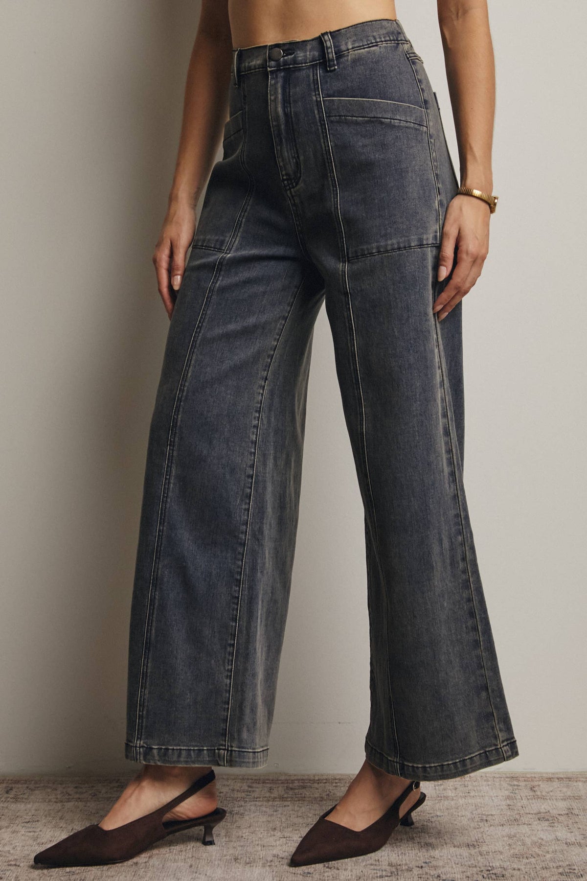 Scout Wide-Leg Stretch Denim Jeans