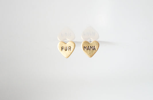 Fur Mama Heart Earrings