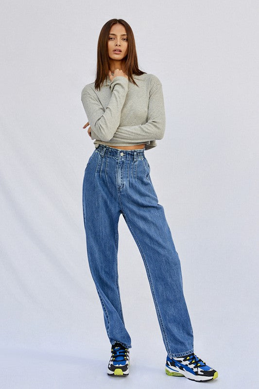 Wyatt Pleated Mom Jeans