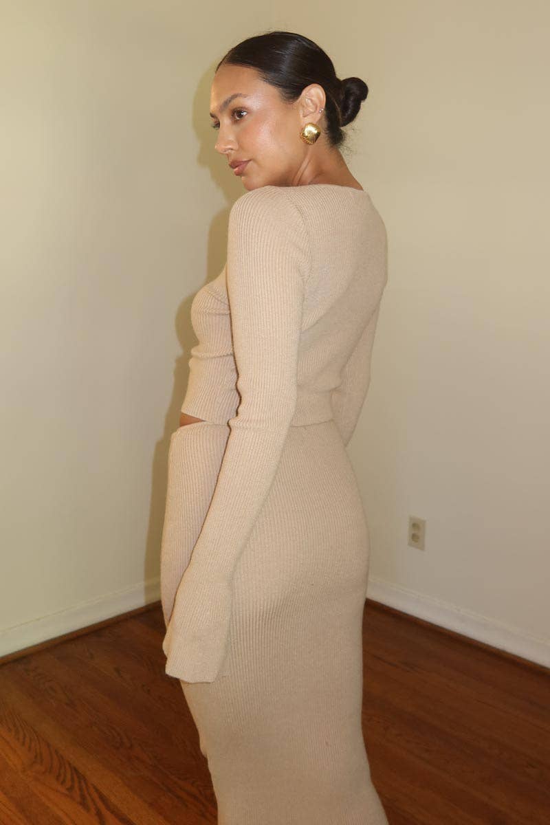 Wendy Knit Cardigan & Maxi Skirt Set