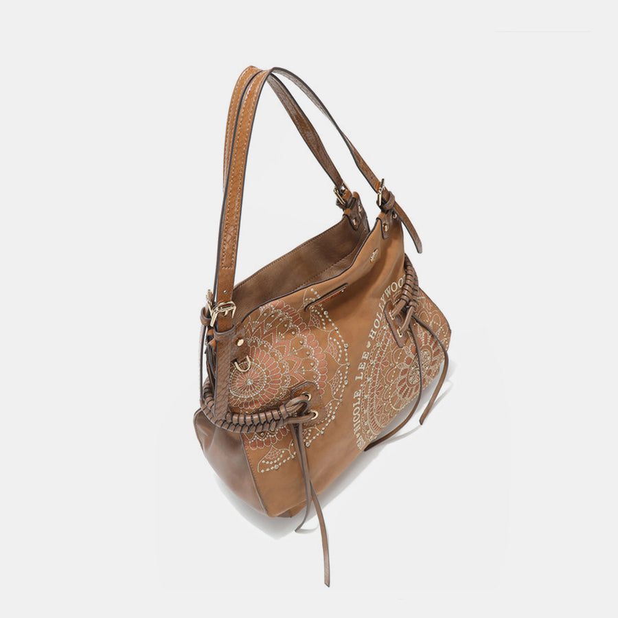 Nicole Lee USA Inlaid Rhinestone Embroidery Hobo Bag