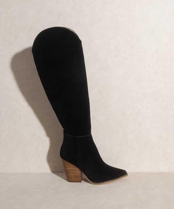 Clara - Knee-High Western Boots