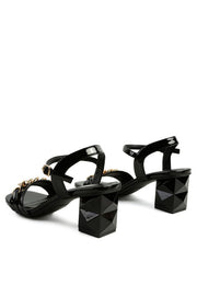 Illusion Geometric Cut Diamante Chain Sandals