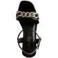 Illusion Geometric Cut Diamante Chain Sandals