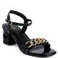 Illusion Geometric Cut Diamante Chain Sandals