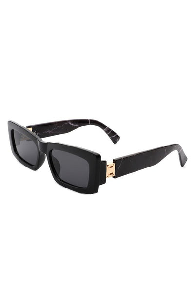 Retro Rectangle Flat Top Sunglasses