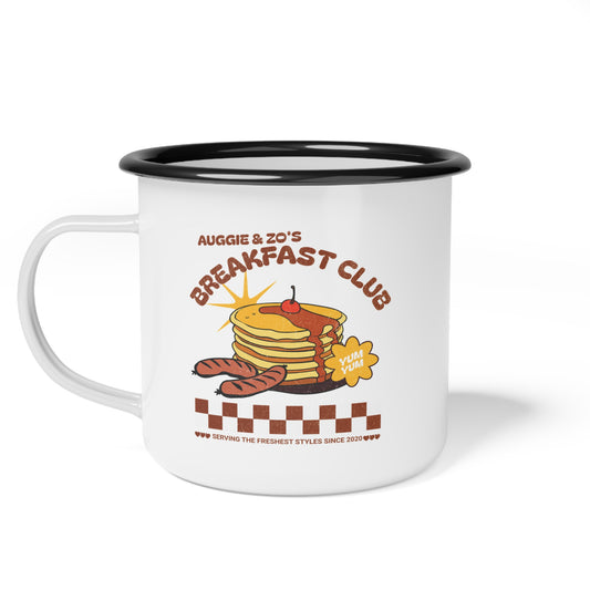 Taza de esmalte del Club del Desayuno