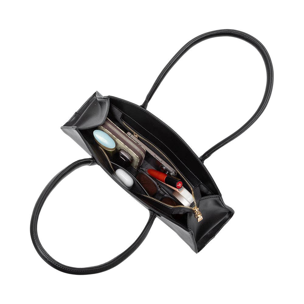 Birdie Black Recycled Vegan Leather Shoulder Bag