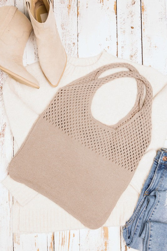 Sac hobo en tricot doux