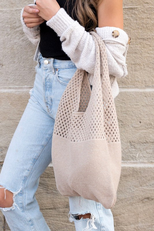 Sac hobo en tricot doux