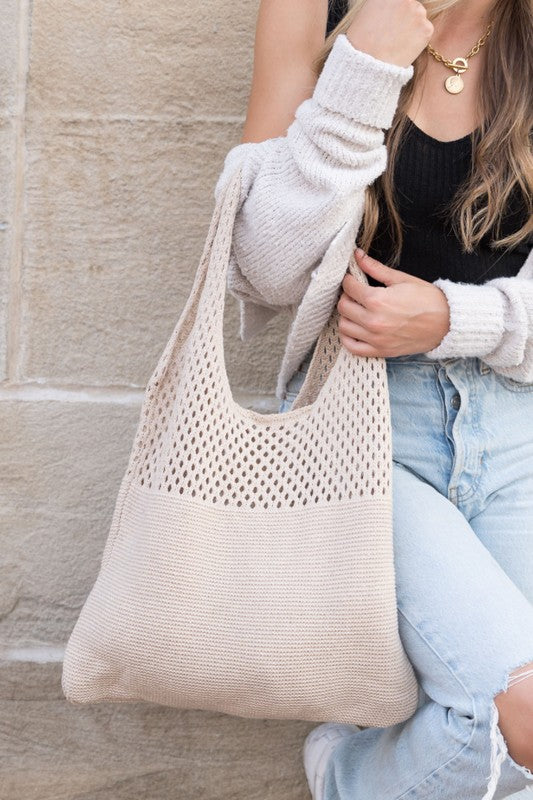 Sac hobo en tricot doux