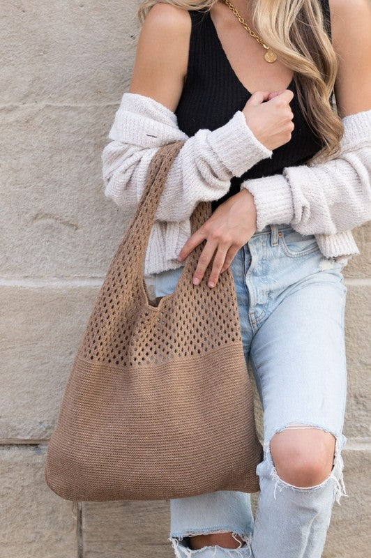 Sac hobo en tricot doux