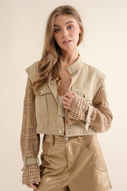 Sonya Crop Crochet Jacket