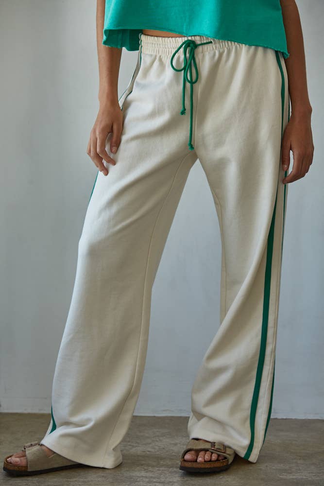 Ava French Terry Contrast Trim Pants