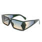 Retro Square Wrap Around Sunglasses