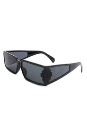 Retro Square Wrap Around Sunglasses