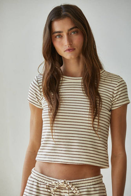 Addison Striped Short Sleeve Top