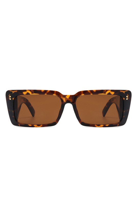 Flat Top Retro Tinted Chunky Sunglasses