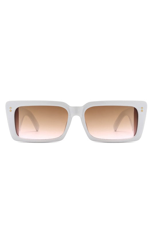 Flat Top Retro Tinted Chunky Sunglasses