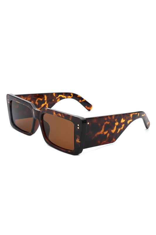 Flat Top Retro Tinted Chunky Sunglasses