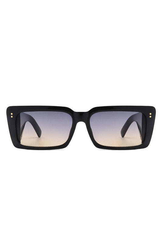 Flat Top Retro Tinted Chunky Sunglasses