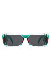 Flat Top Retro Tinted Chunky Sunglasses