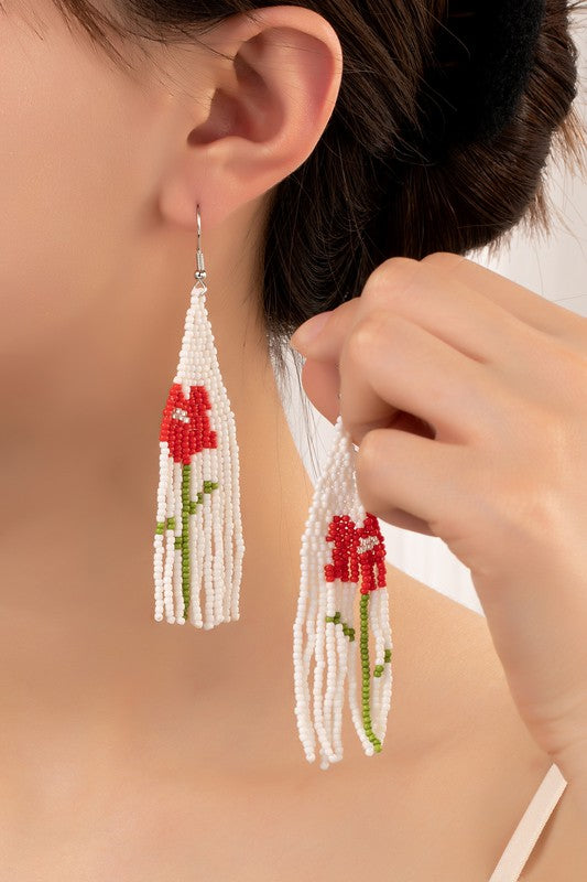 Flower Beaded Earrings