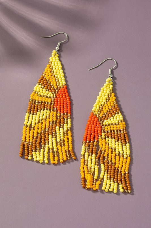 Boucles d'oreilles Boho à perles et rayons solaires