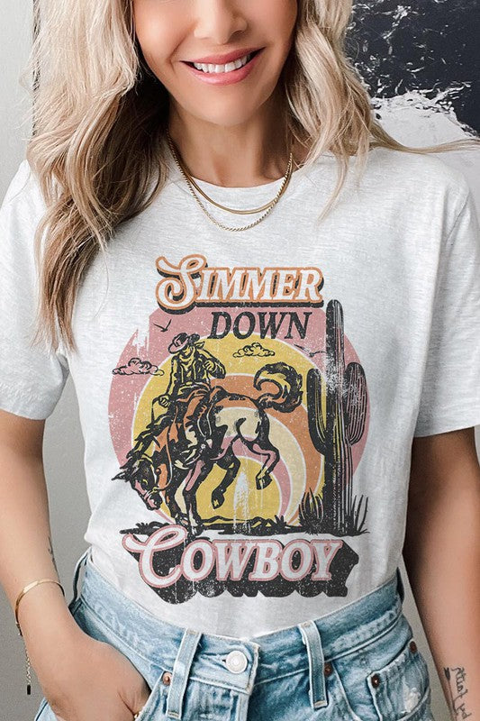 Camiseta gráfica de vaquero Simmer Down