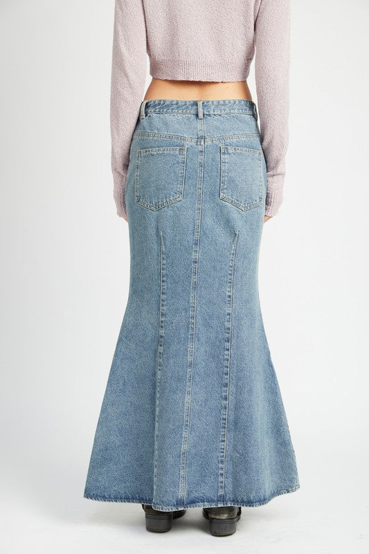 Cierra Denim Maxi Skirt