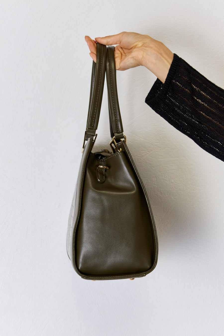 Sac à main en cuir synthétique texturé David Jones