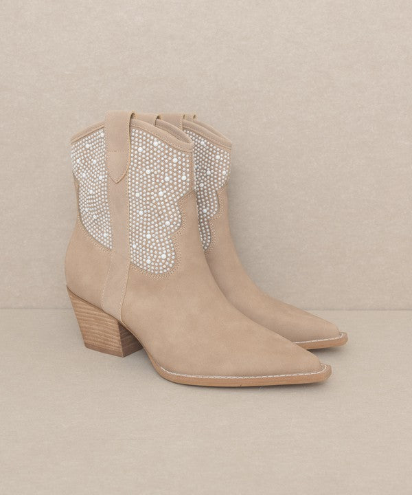 Cannes - Pearl Studded Western Boots