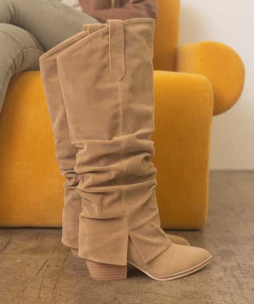 Thea - Fold Over Slit Jean Boots