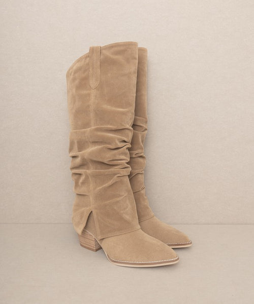 Thea - Fold Over Slit Jean Boots