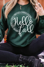 Hello Side Fall Graphic Sweatshirt