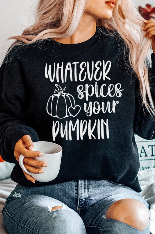 Sudadera con la frase "What's Spice Your Pumpkin" (Lo que le da sabor a tu calabaza)