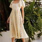 Gretchen Floral Vine Embroidery Midi Dress