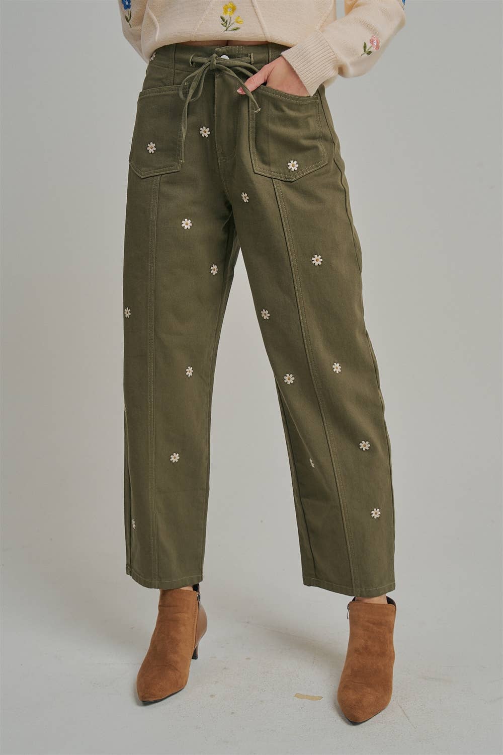 Kristin Embroidered Relaxed Pants