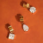 Glissade 18K Gold Non-Tarnish CZ Drop Huggie Earrings