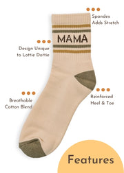 Checkered & Mama Stripe Half-Crew Socks, 2-Pack