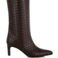 Mentha Woven Faux Leather Boots