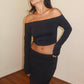 Eugenia Off The Shoulder Crop Top w/ Maxi Skirt