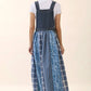 Sable Mixed Patchwork Overall Dress